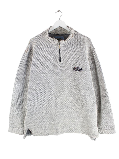 Weird Fish Knit Half Zip Sweater Grau XXL