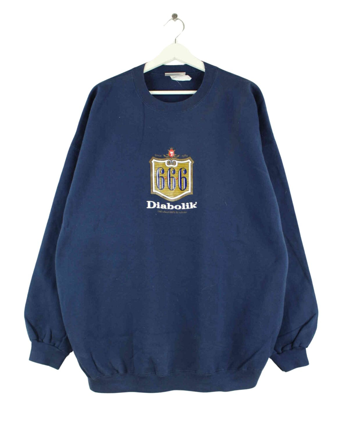 Hanes 90s Vintage Diabolik Print Heavy Sweater Blau XXL (front image)