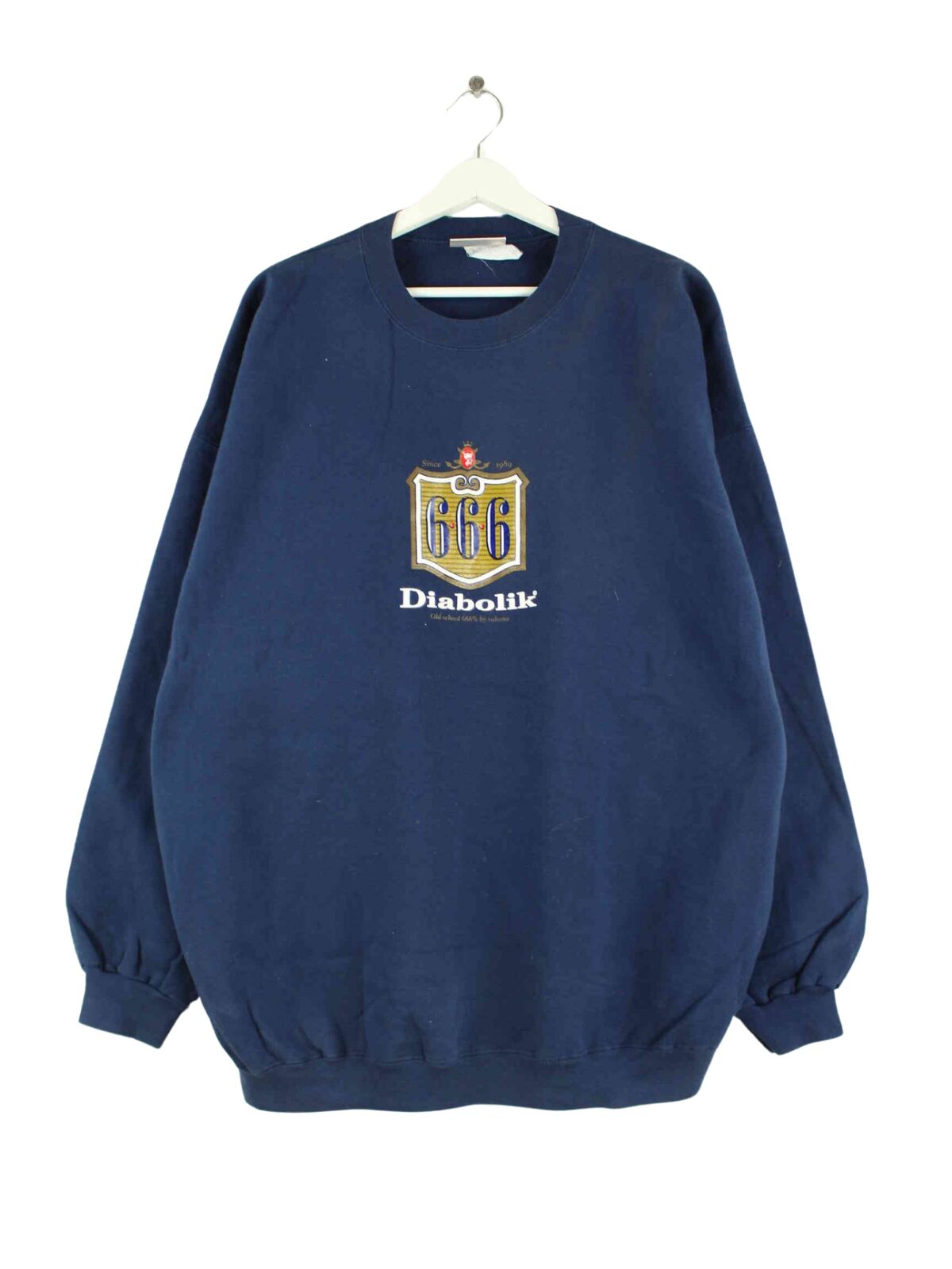 Hanes 90s Vintage Diabolik Print Heavy Sweater Blau XXL (front image)