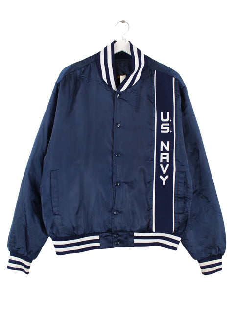 Swingster 80s Vintage US Navy Varsity Jacke Blau XL