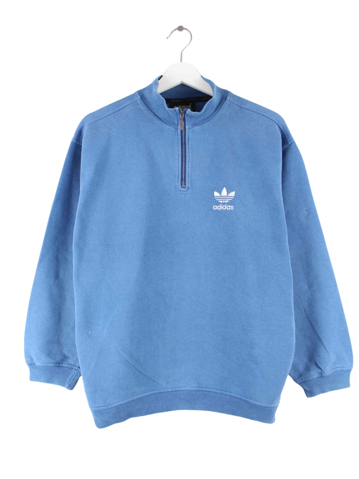 Adidas 90s Vintage Trefoil Half Zip Sweater Blau S (front image)