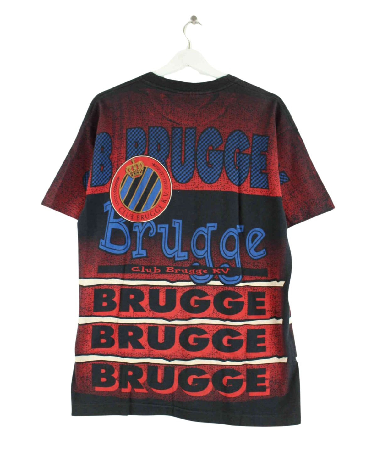 Nutmeg 90s Vintage Brugge KV Print Single Stitch T-Shirt Schwarz M (back image)