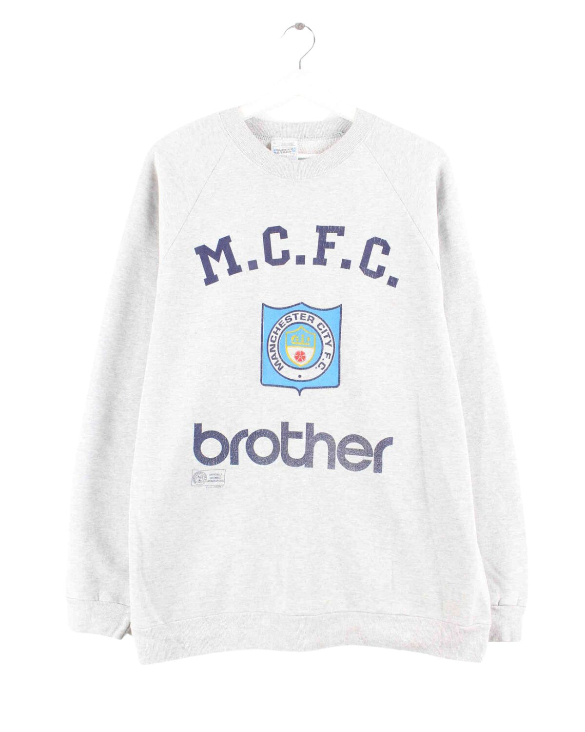 Screen Stars 90s Vintage Manchester FC Print Sweater Grau M (front image)