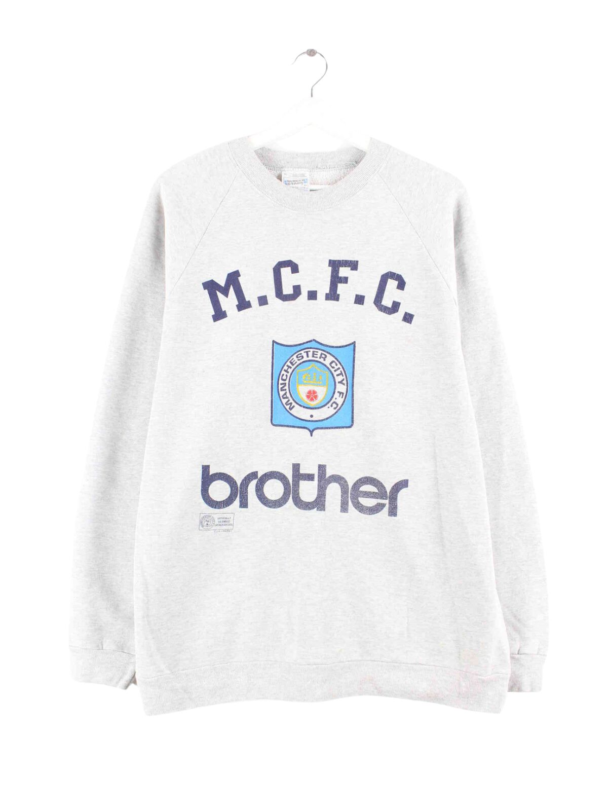 Screen Stars 90s Vintage Manchester FC Print Sweater Grau M (front image)