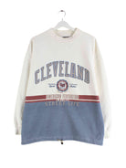 Vintage 90s Cleveland Print Sweater Weiß L (front image)