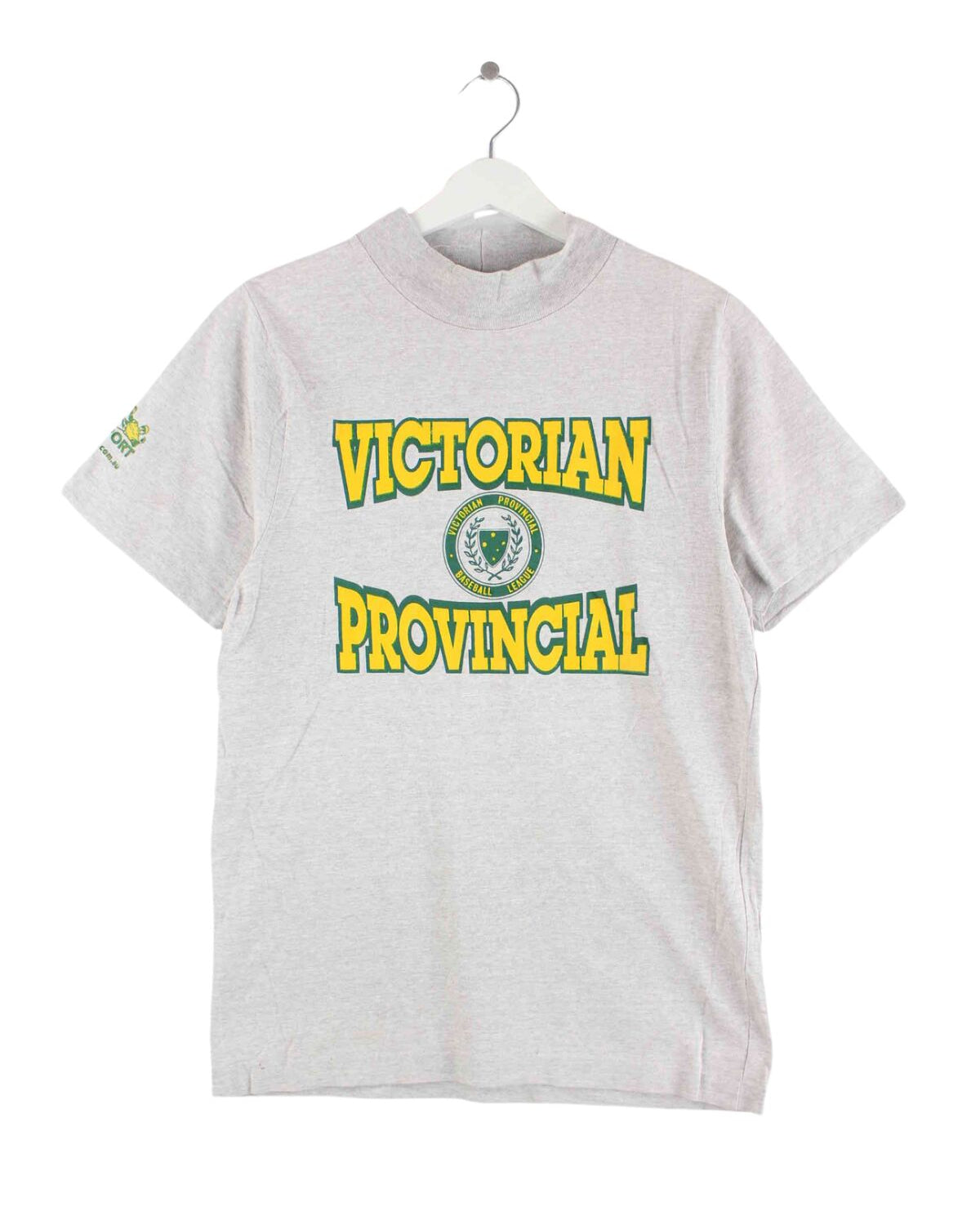 Vintage 80s Victorian Provincial Baseball Single Stitch T-Shirt Grau S (front image)