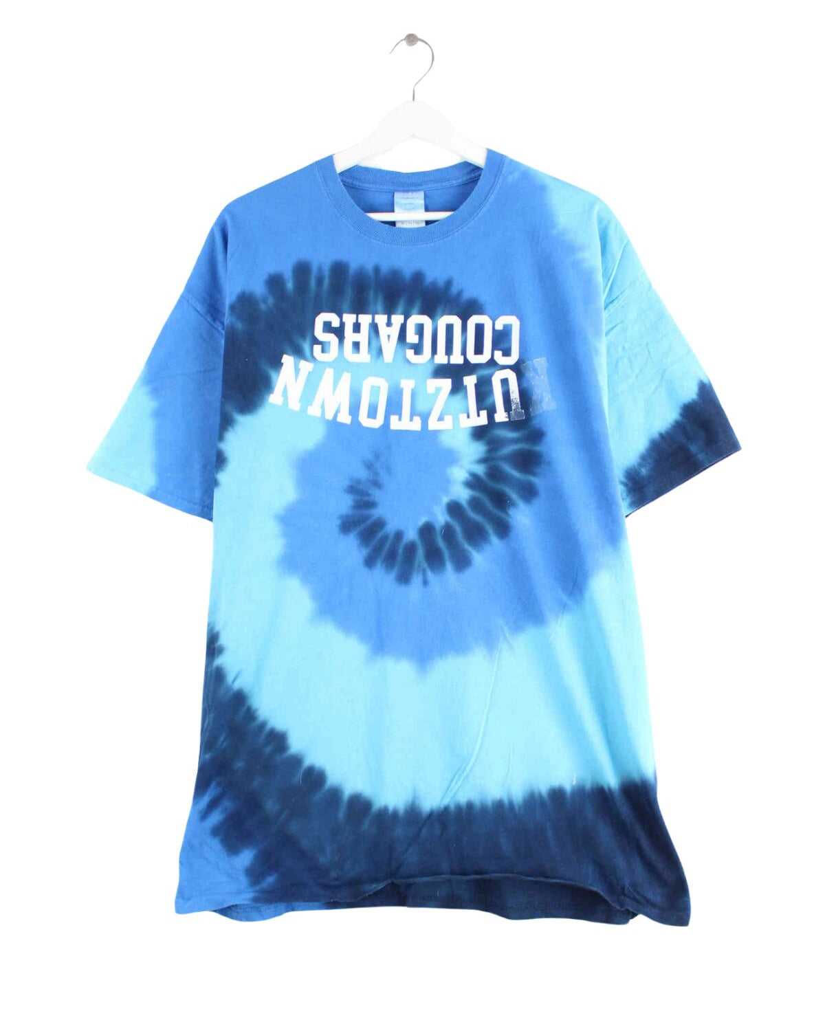 Port & Company y2k Print Tie Dye T-Shirt Blau XL (front image)