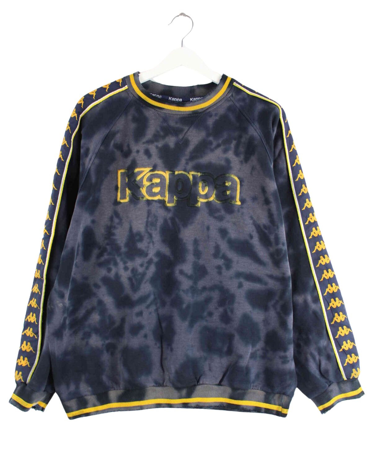 Kappa 90s Vintage Embroidered Tie Dye Sweater Grau M (front image)