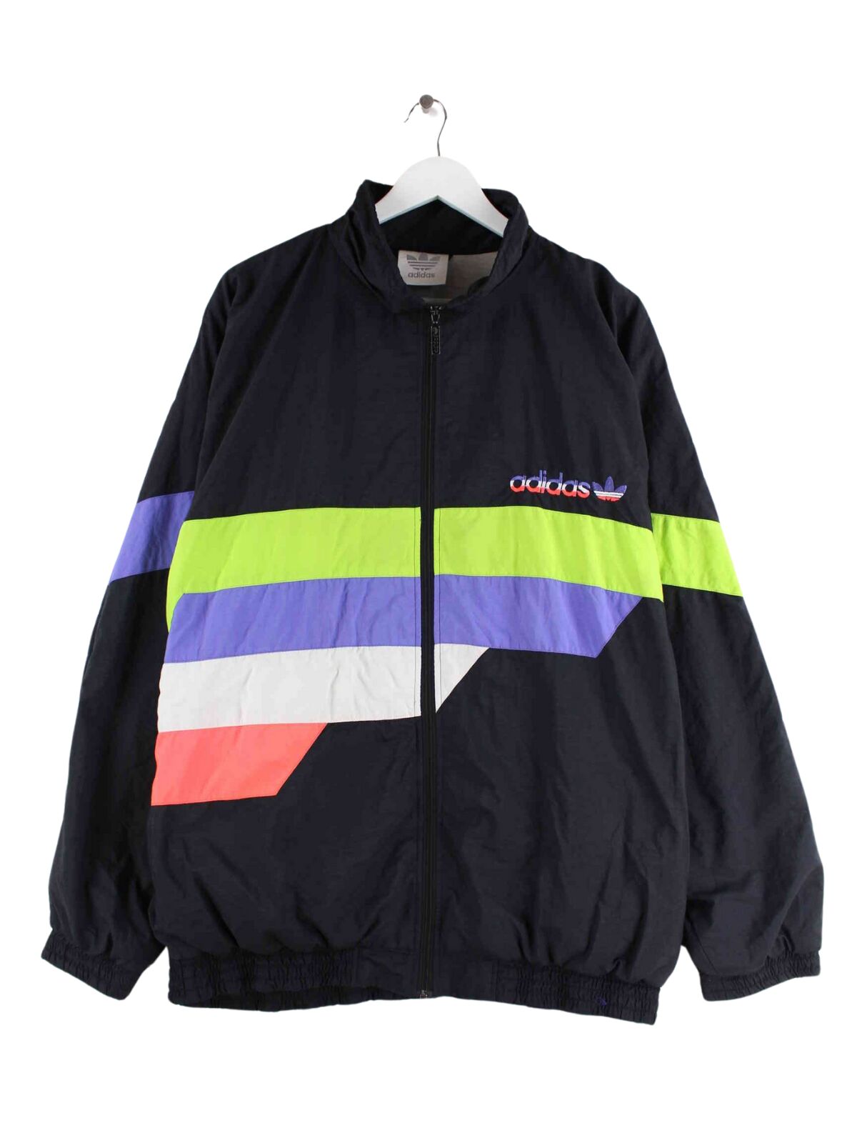 Adidas 80s Vintage Embroidered Trainingsjacke Schwarz XL (front image)