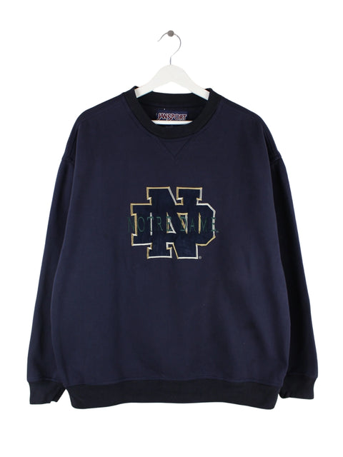 Jansport 90s Vintage Notre Dame Sweater Blau XL