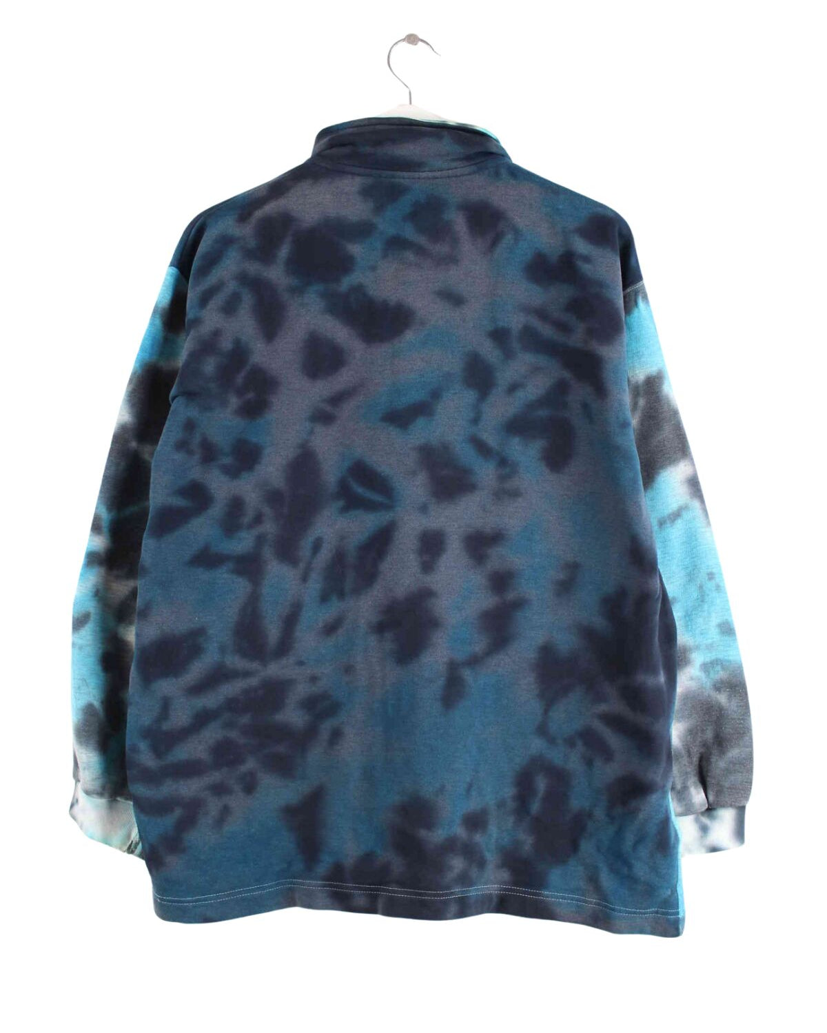 Reebok 90s Vintage Tie Dye Half Zip Sweater Blau M (back image)