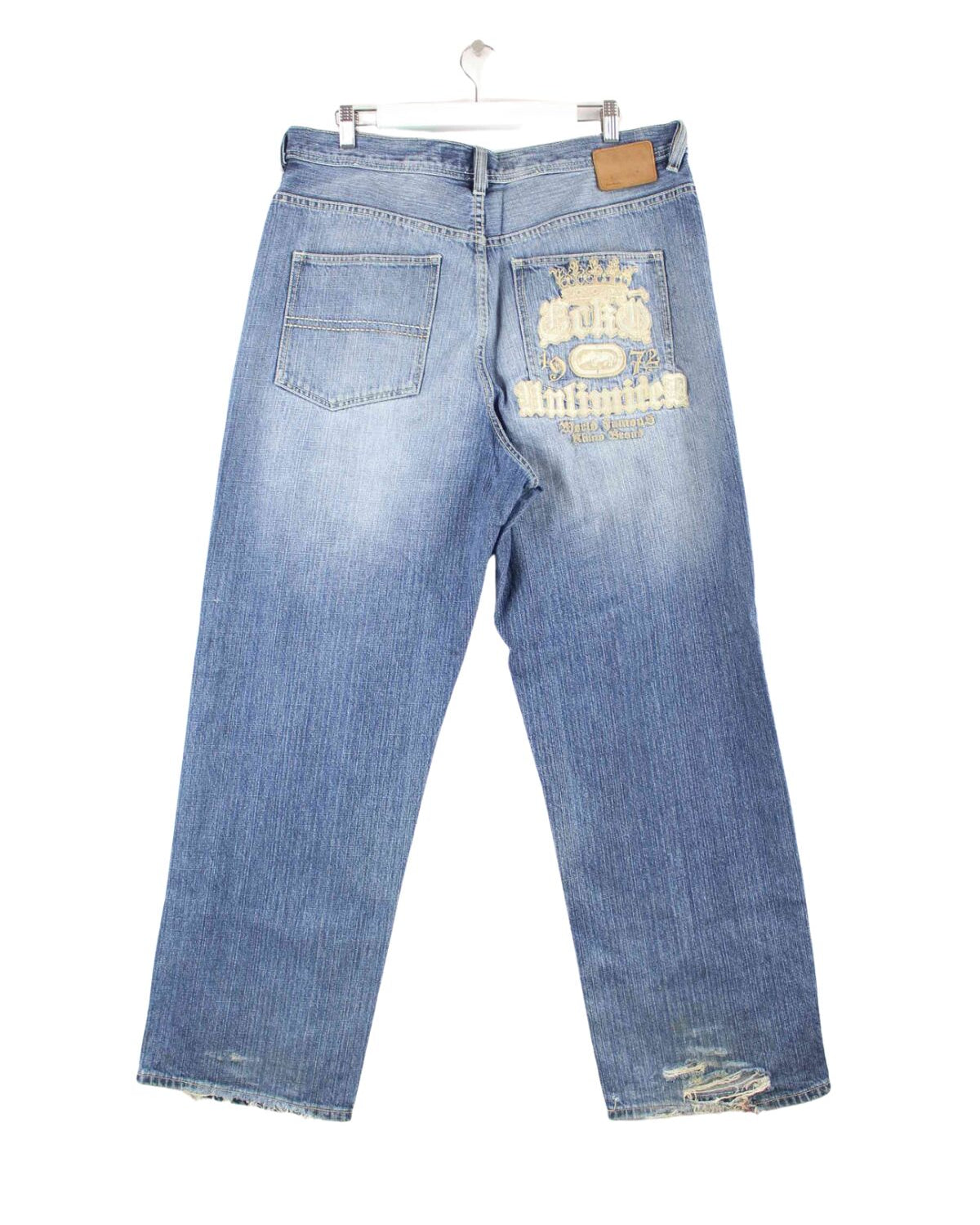 Ecko y2k Embroidered Baggy Fit Jeans Blau W36 L34 (back image)