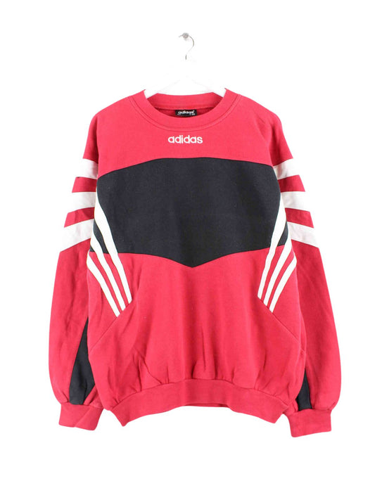 Adidas 90s Vintage 3-Stripes Embroidered Sweater Rot XL (front image)