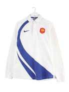 Nike France Rugby Langarm Polo Weiß M (front image)