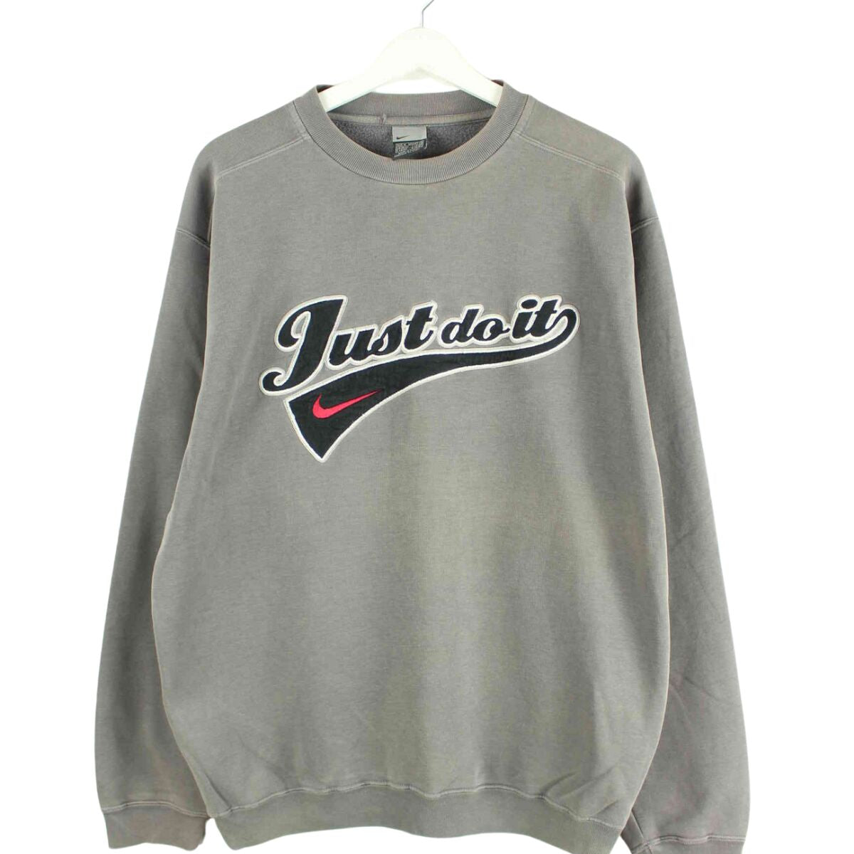 Nike y2k Just Do It Embroidered Faded Sweater Grau M (front image)
