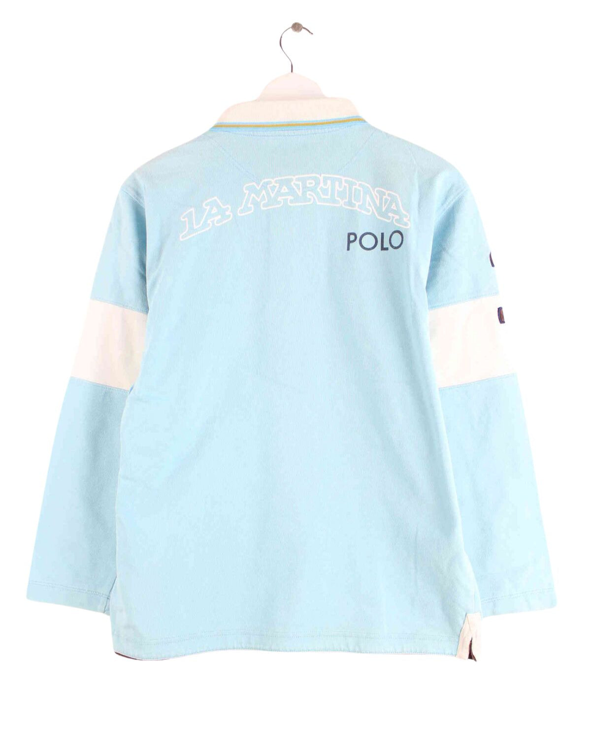 La Martina 90s Vintage Argentina Embroidered Polo Sweater Blau M (back image)
