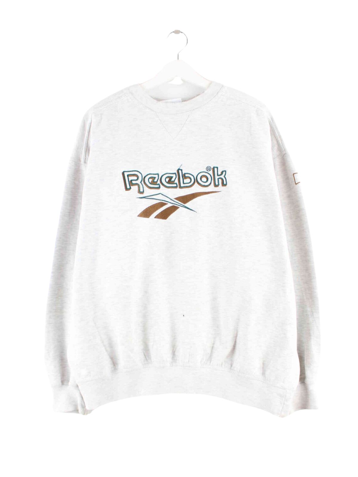 Reebok 90s Vintage Embroidered Sweater Grau L (front image)