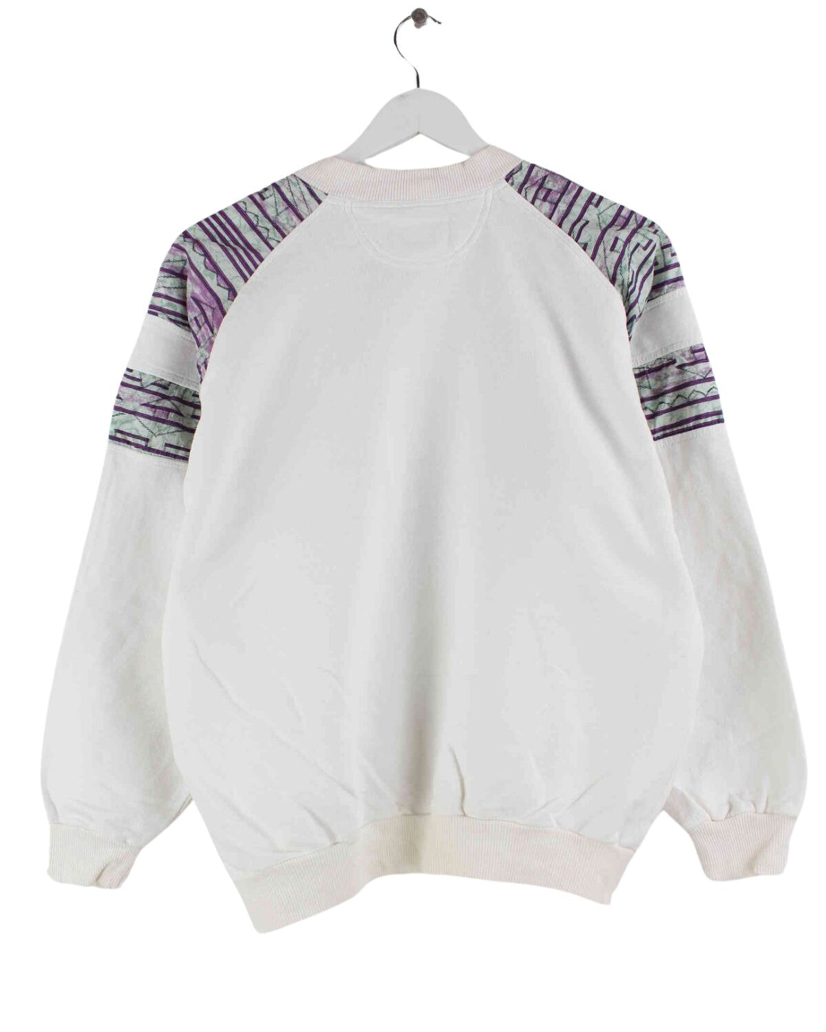 Ellesse Damen 90s Vintage Pattern Sweater Weiß S (back image)