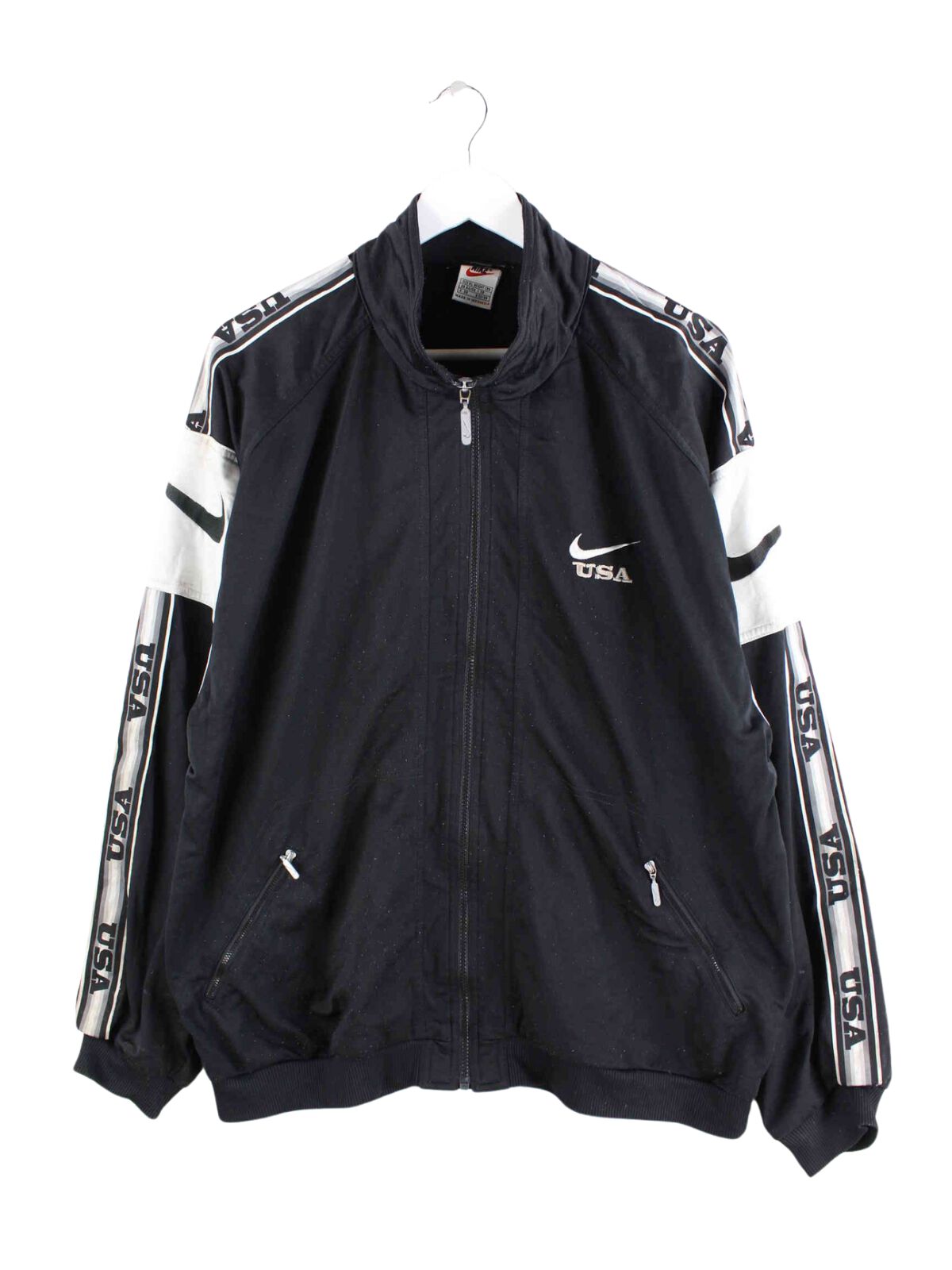 Nike 90s Vintage Big Swoosh Tape Track Jacket Black XL – Peeces