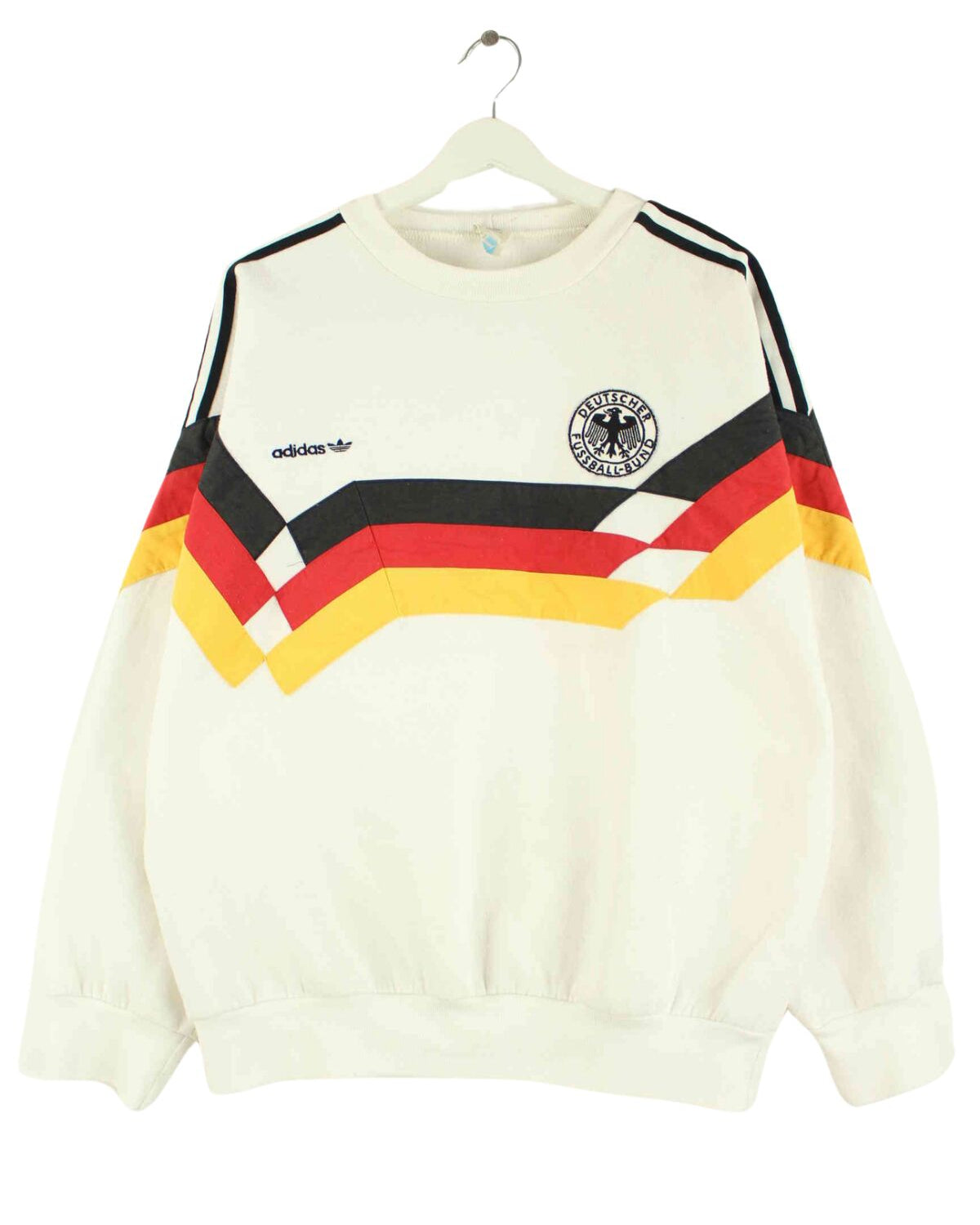 Adidas 80s Vintage Deutschland Embroidered Sweater Weiß XL (front image)