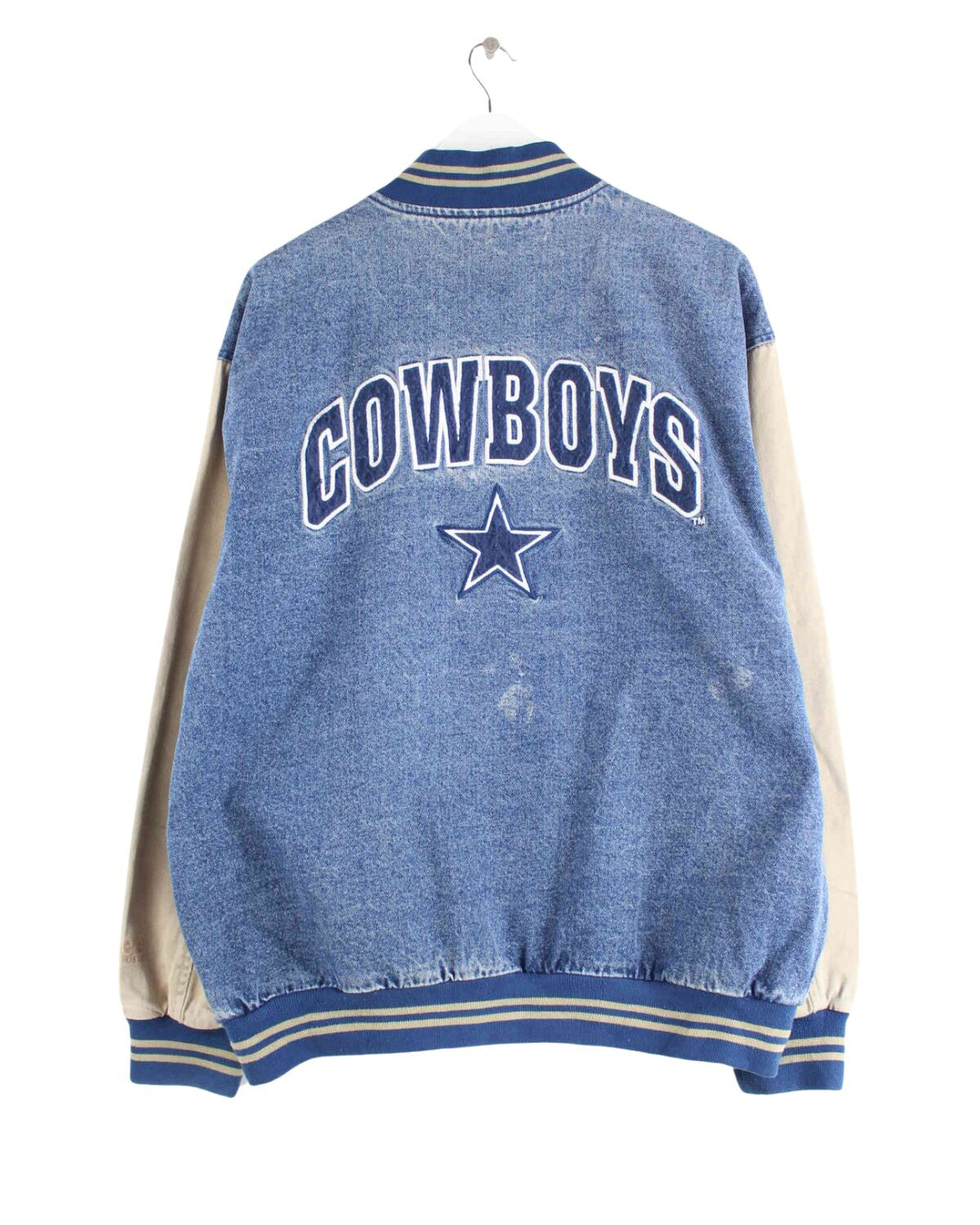 Lee 90s Vintage Dallas Cowboys Denim College Jacke Blau L (back image)