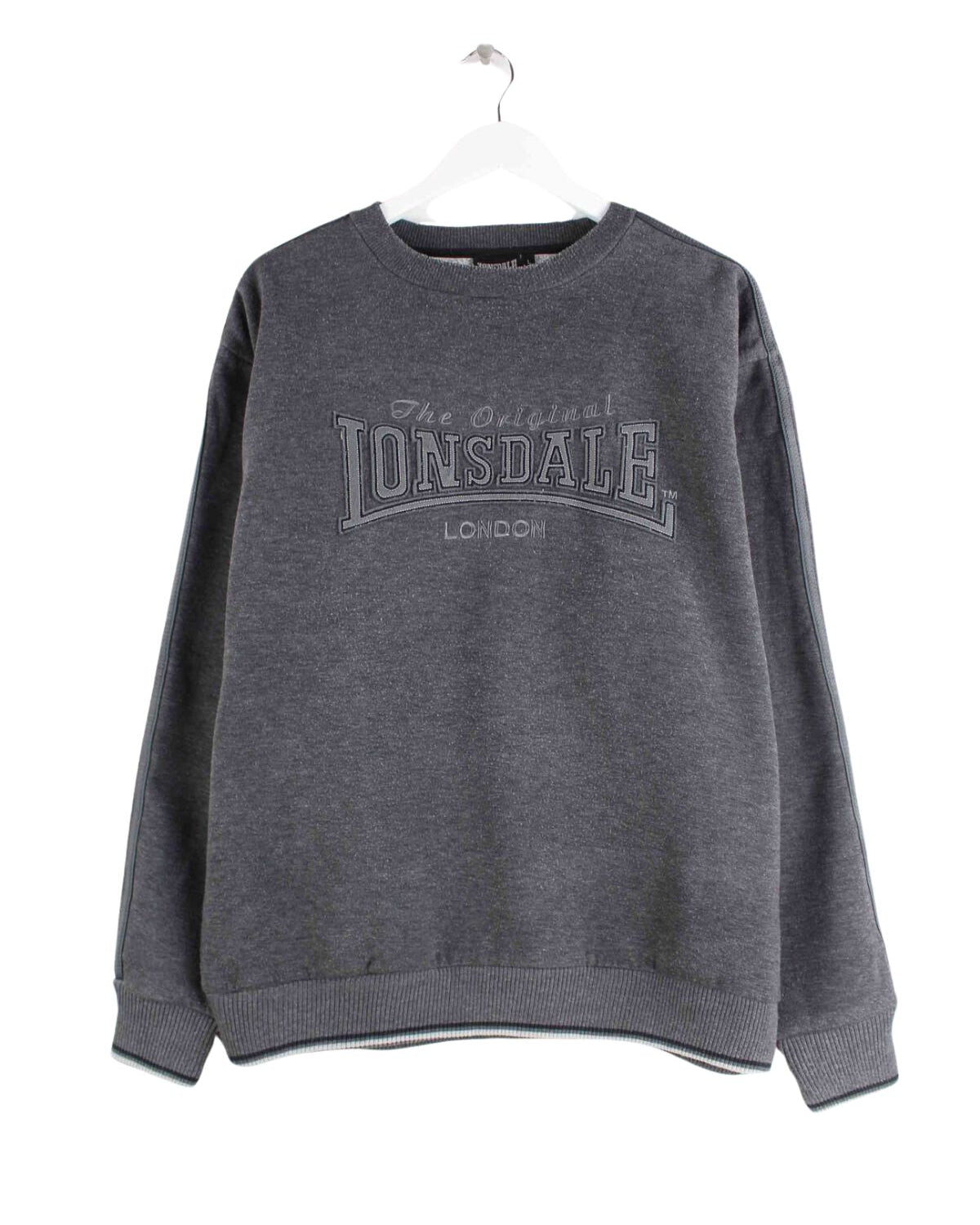 Lonsdale y2k Embroidered Sweater Grau L (front image)