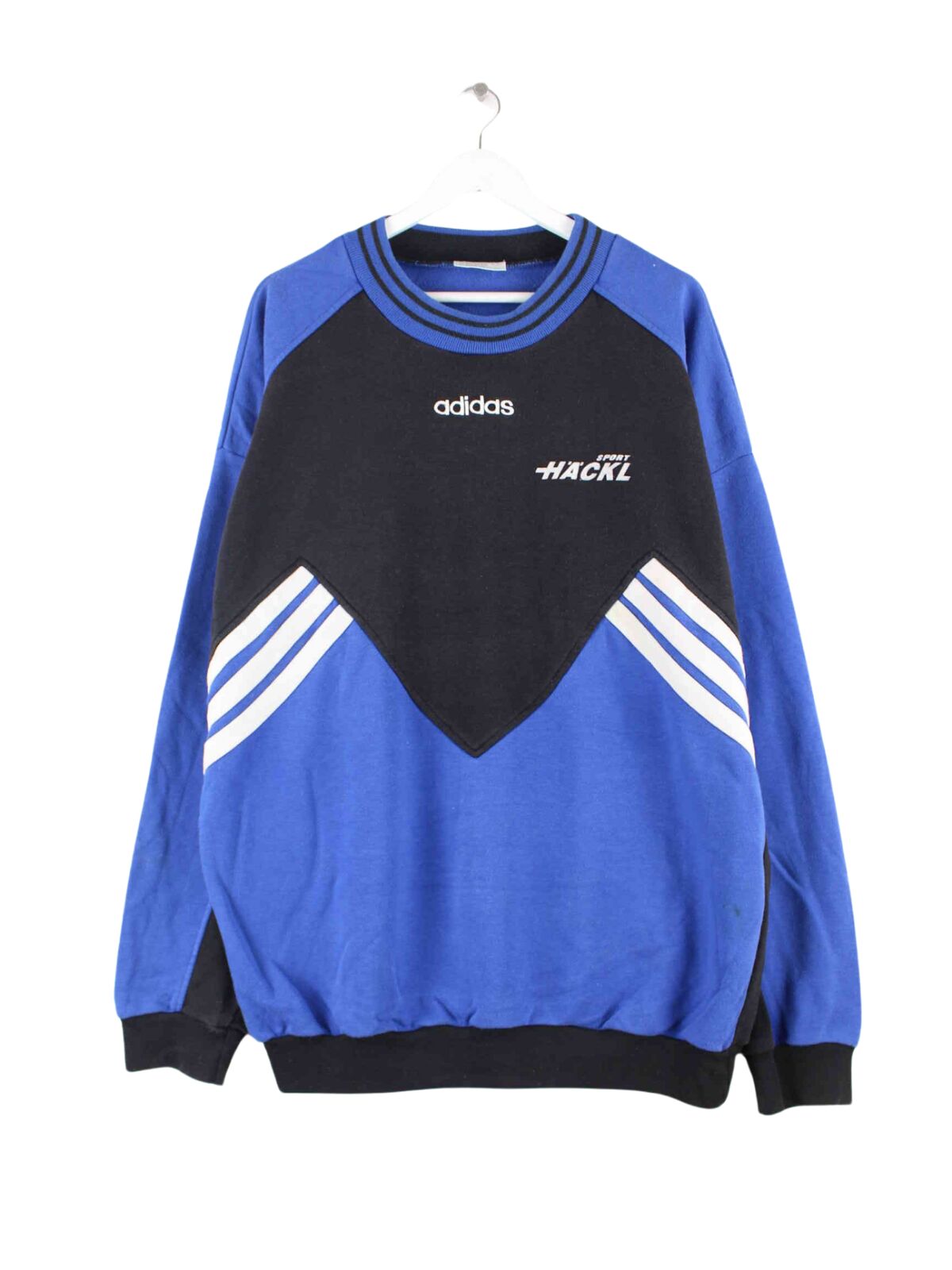 Adidas 80s Vintage Embroidered Football Sweater Blau 3XL (front image)