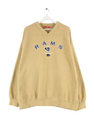 NFL Rams Embroidered V-Neck Sweater Beige XXL (front image)