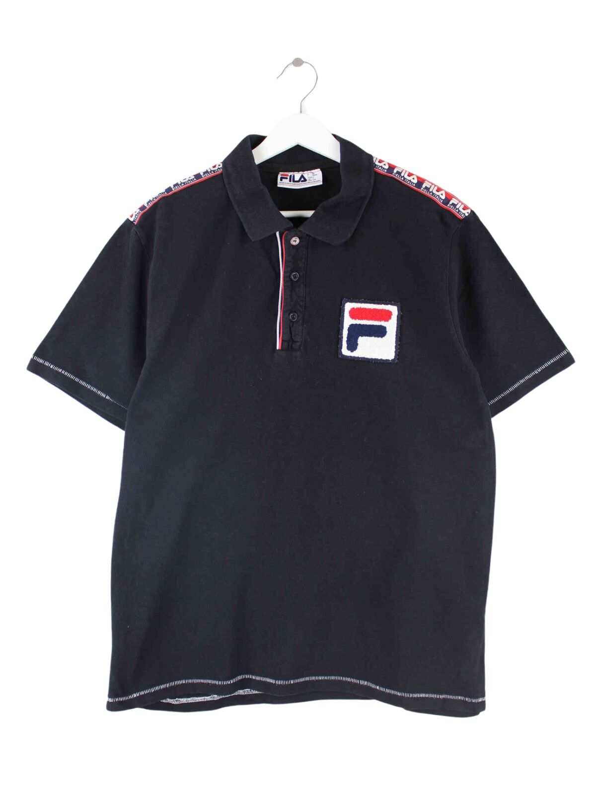 Fila 00s Tape Polo Schwarz L (front image)