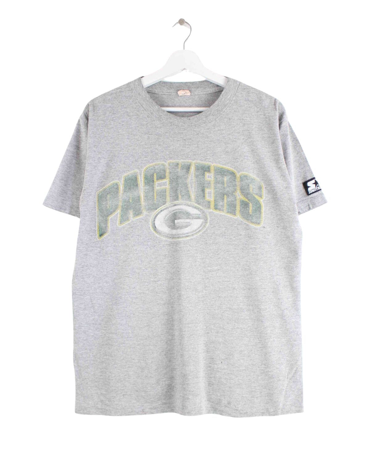 Starter 90s Vintage G-Packers Print Single Stitched T-Shirt Grau M (front image)