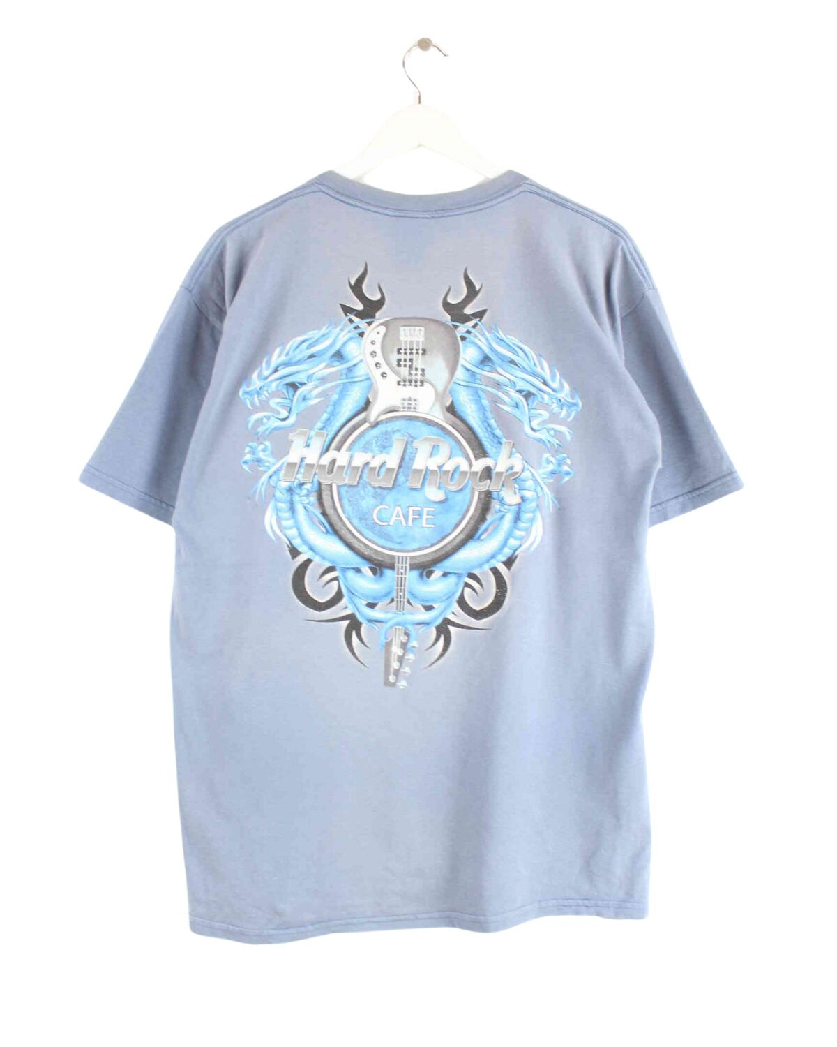 Hard Rock Cafe y2k Dragon Print T-Shirt Blau L (back image)