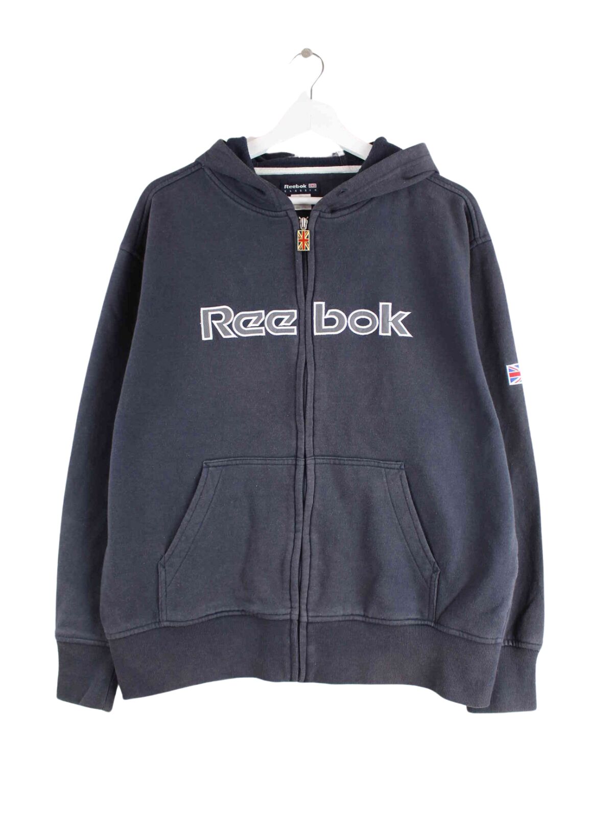 Reebok Embroidered Zip Hoodie Blau M (front image)