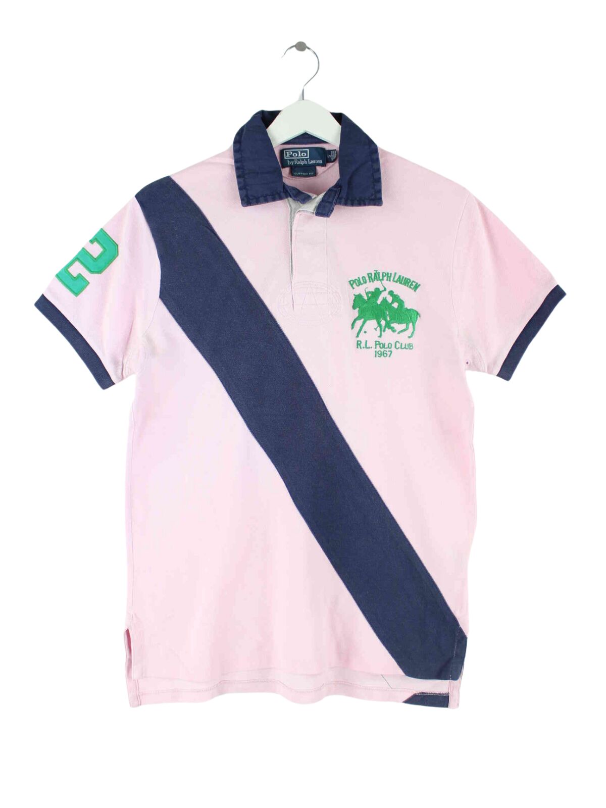 Ralph Lauren 90s Vintage Embroidered Polo Rosa S (front image)