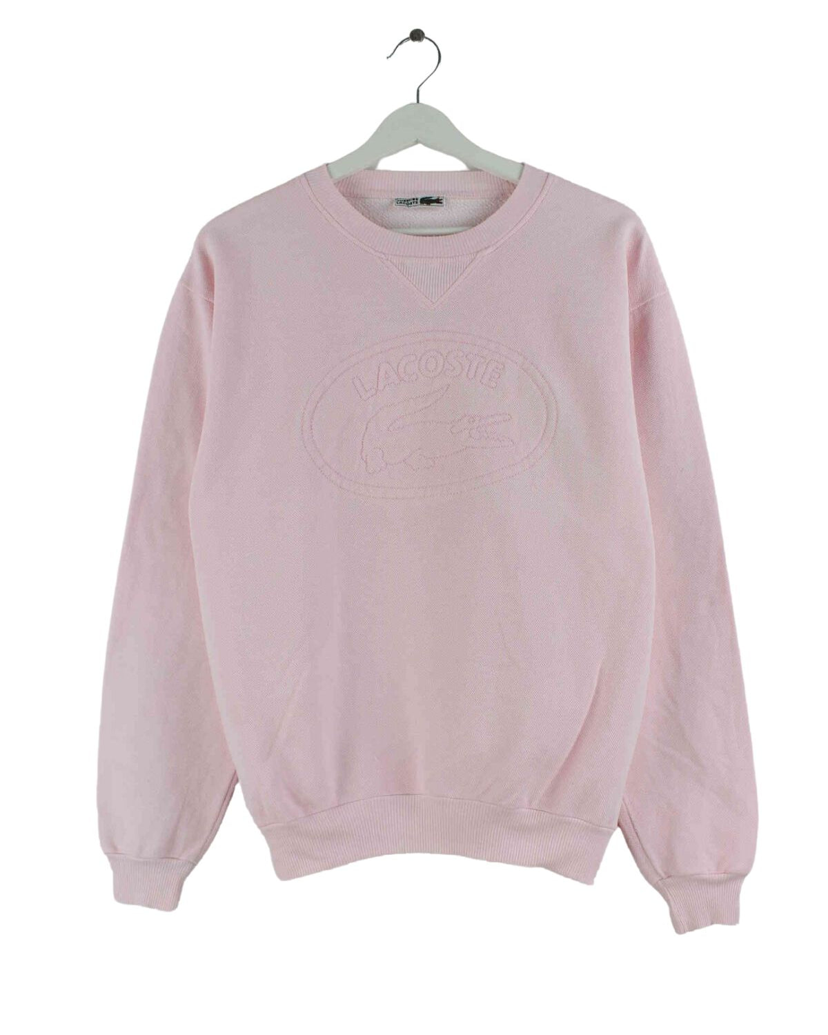 Lacoste Damen 90s Vintage Embroidered Sweater Rosa M (front image)