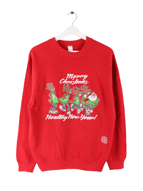 Tultex 90s Vintage Christmas Print Sweater Rot L