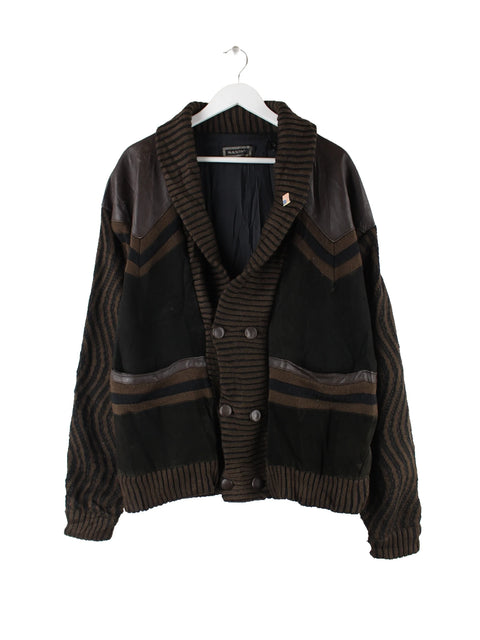 Vintage 00s Cardigan Strickjacke Braun XL