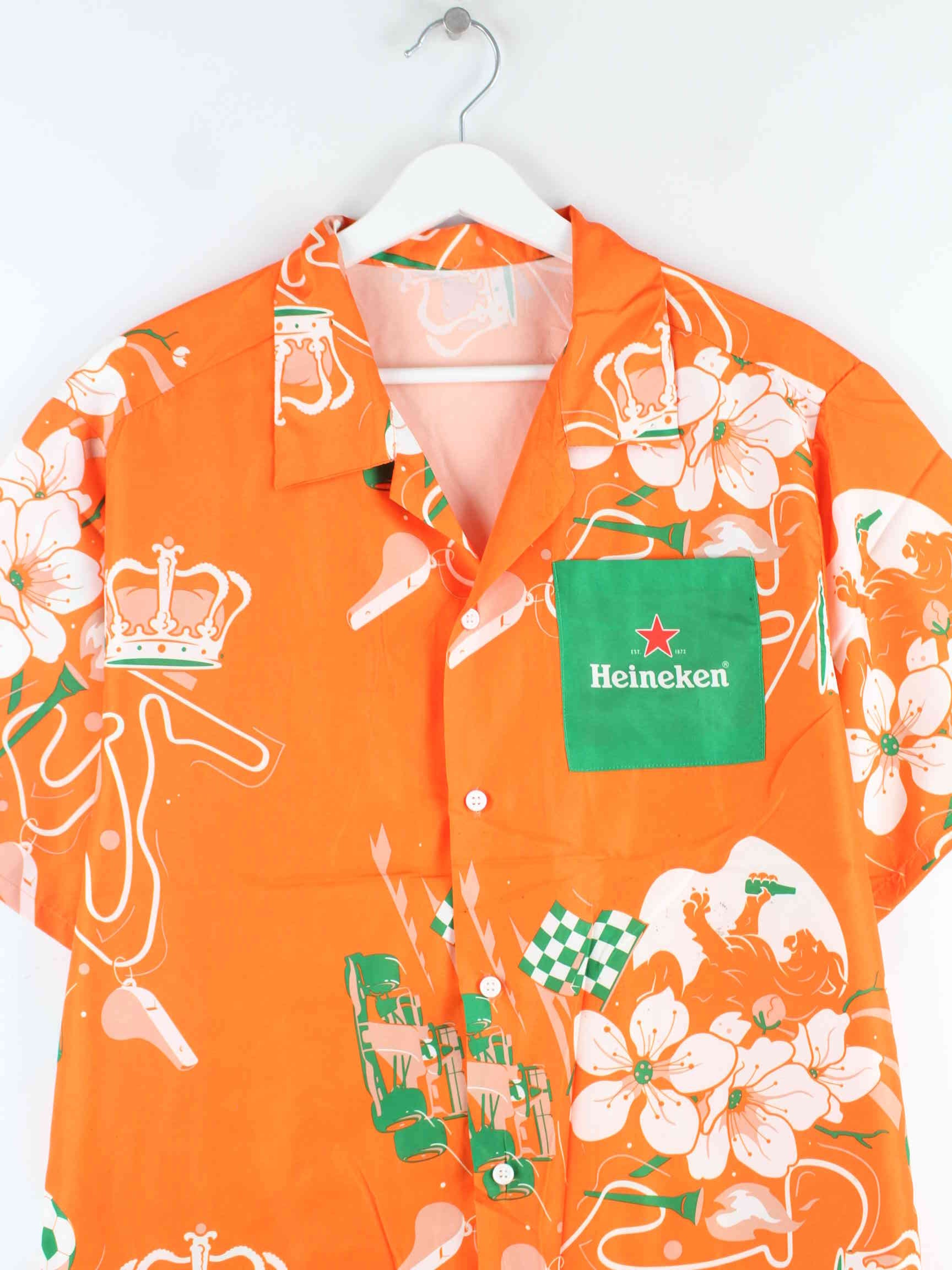 Vintage Heineken Print Hemd Orange M (detail image 1)