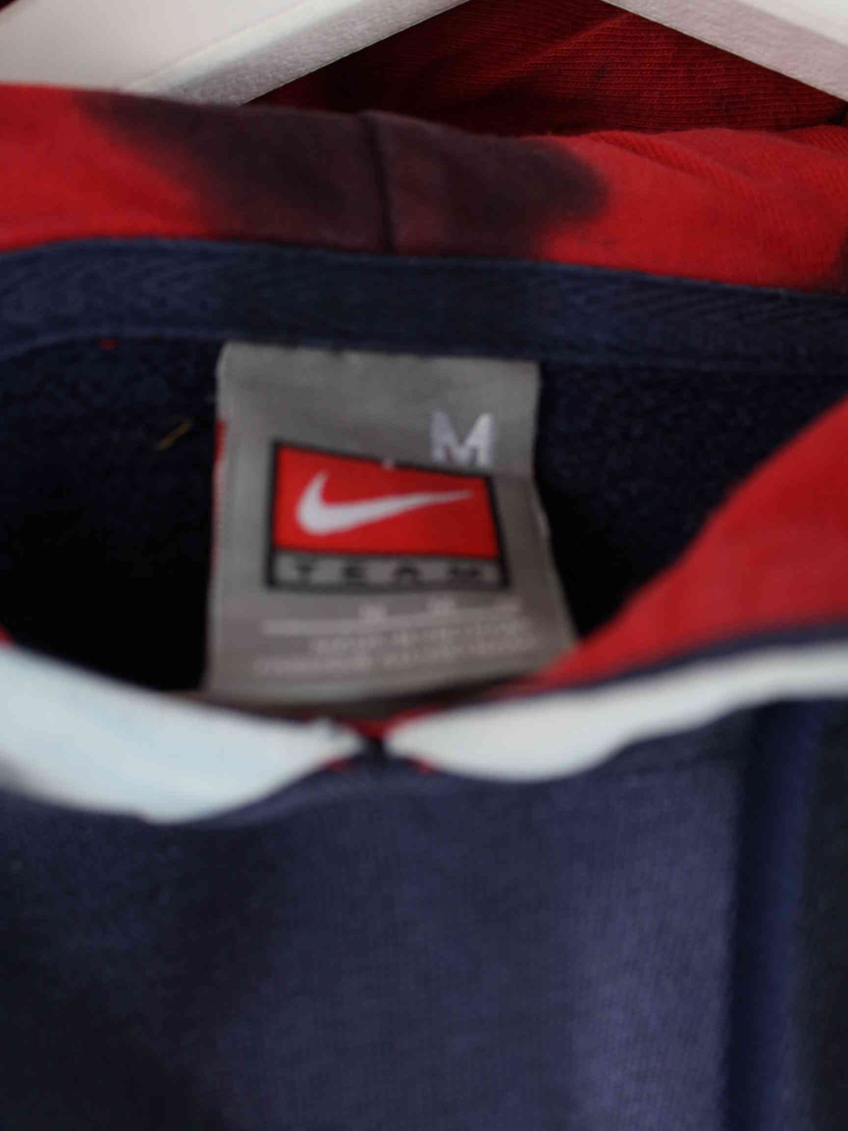 Nike 00s Center Logo Basketball Embroidered Tie Dye Hoodie Blau M (detail image 2)