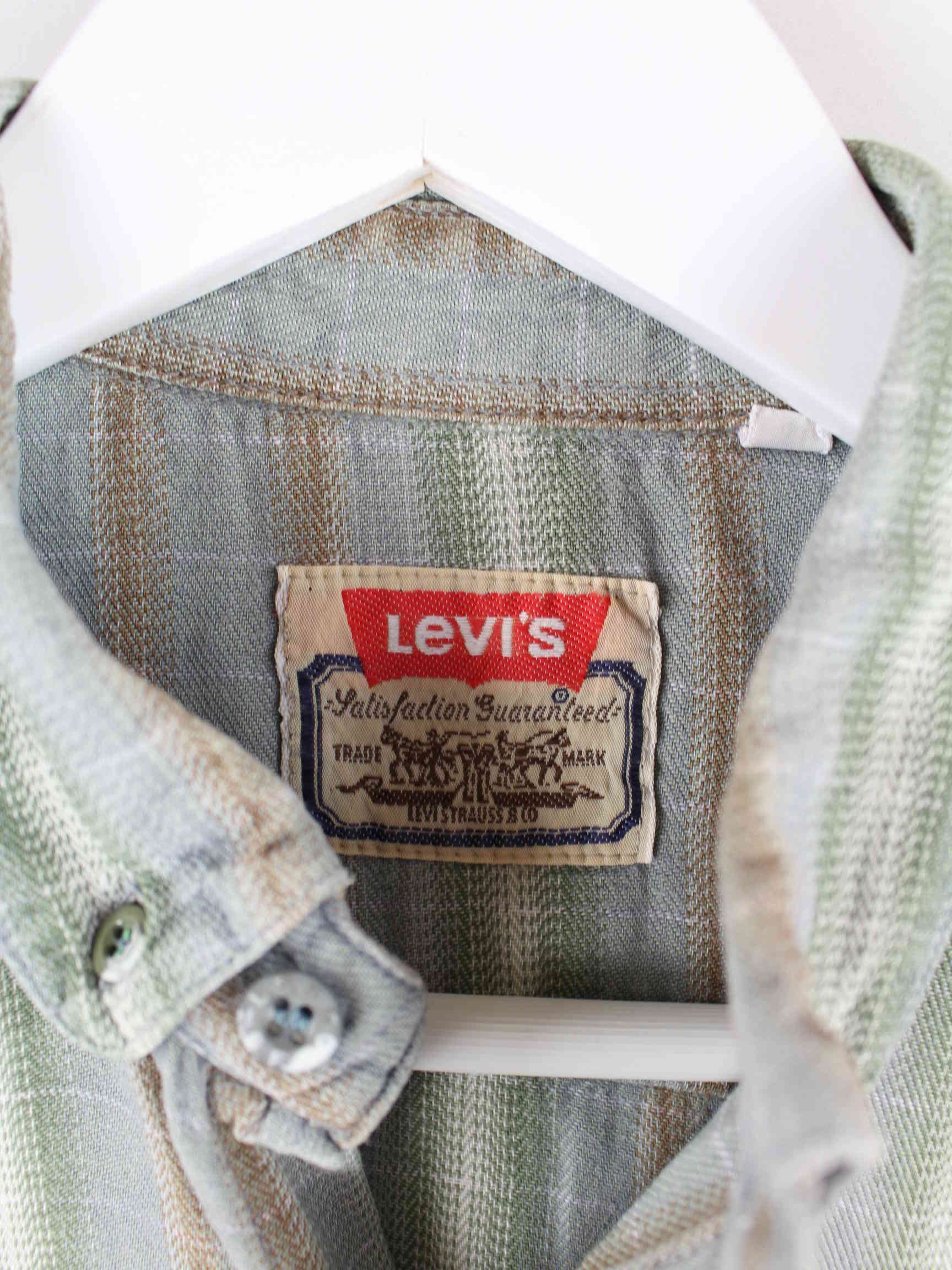 Levi's 90s Vintage White Tab Striped Hemd Grün M (detail image 2)