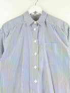Vintage Damen 90s Striped Kurzarm Hemd Blau L (detail image 1)