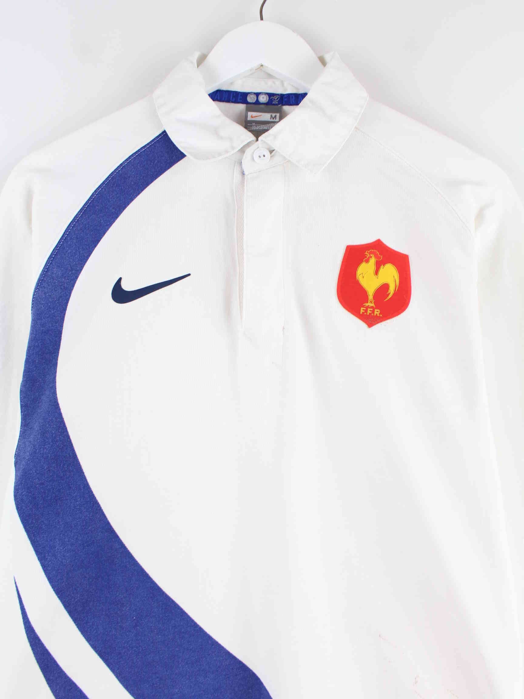 Nike France Rugby Langarm Polo Weiß M (detail image 1)