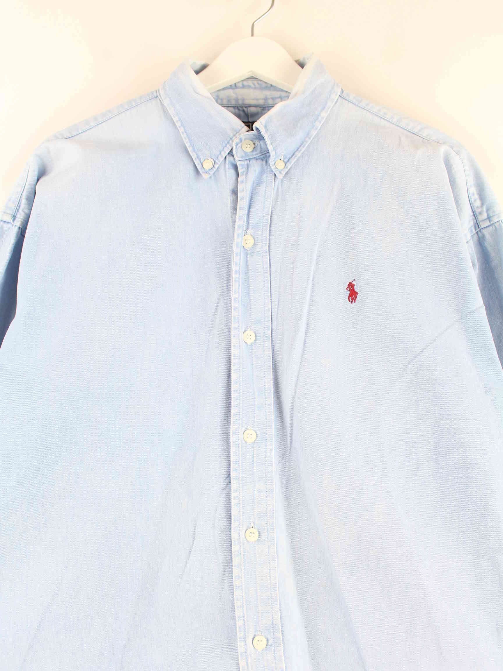 Ralph Lauren 90s Vintage Jeans Hemd Blau XL (detail image 1)