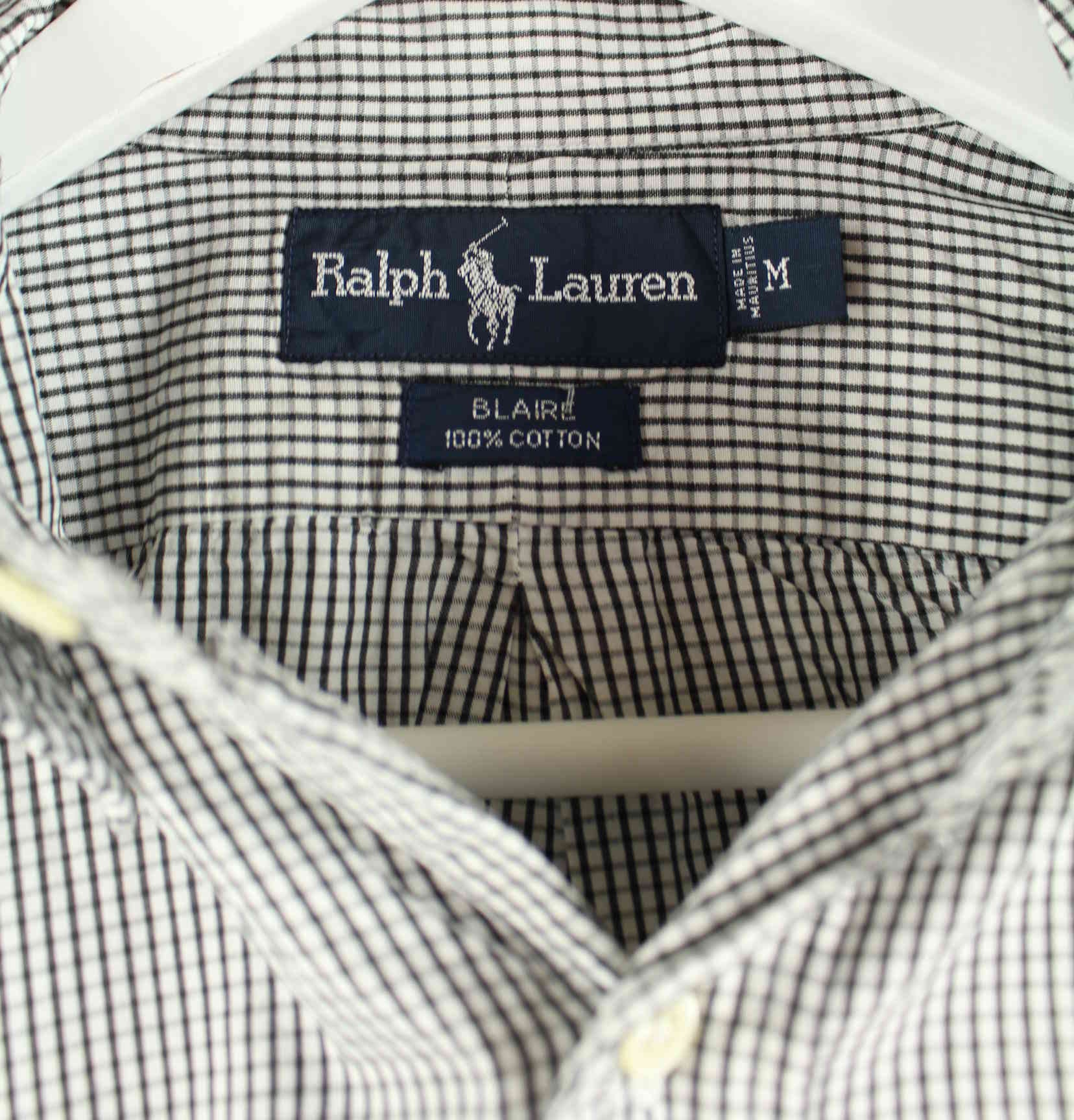 Ralph Lauren 90s Vintage Checked Hemd Schwarz M (detail image 2)