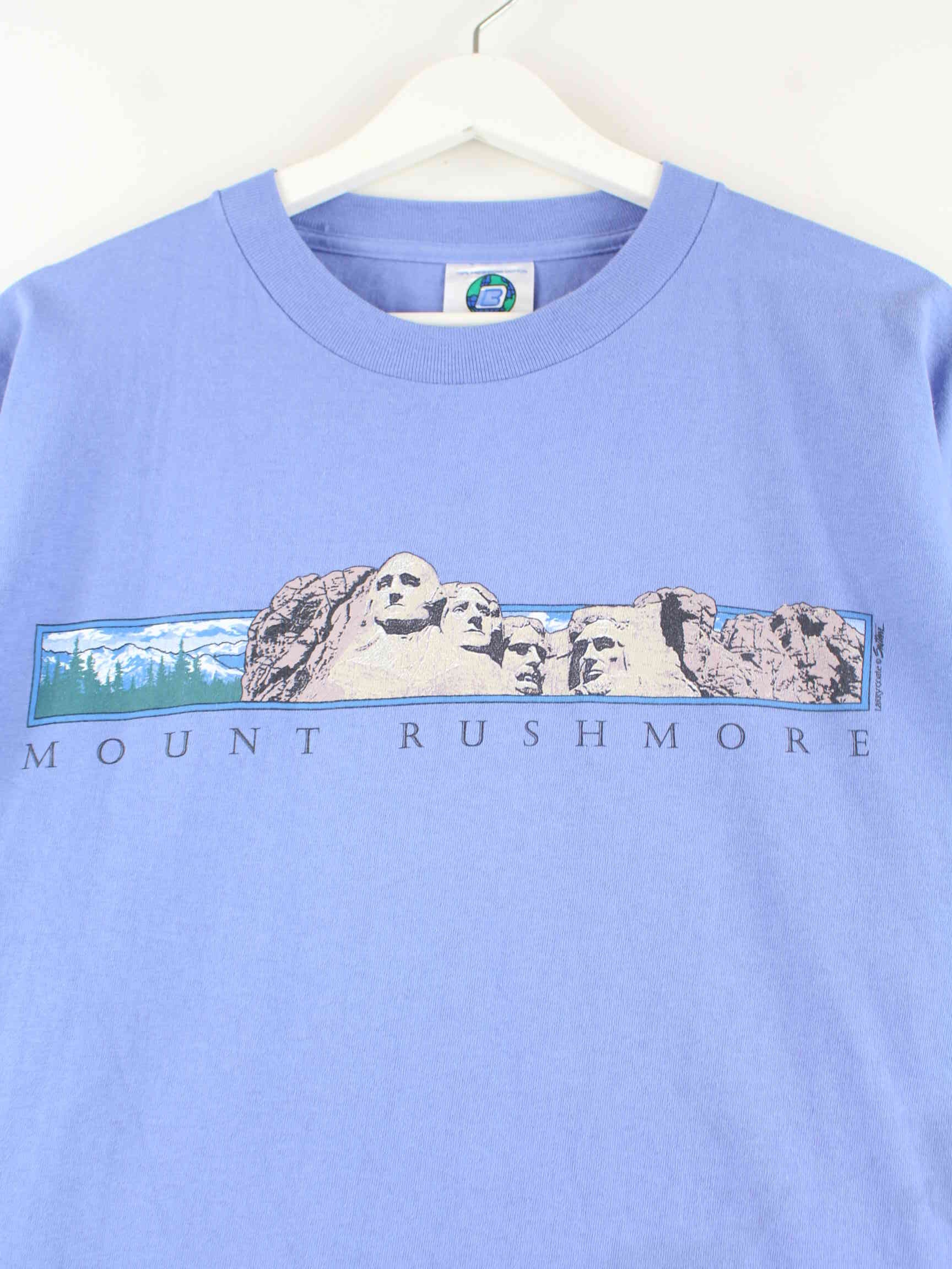 Vintage 90s Rushmore Print Single Stitch T-Shirt Blau L (detail image 1)