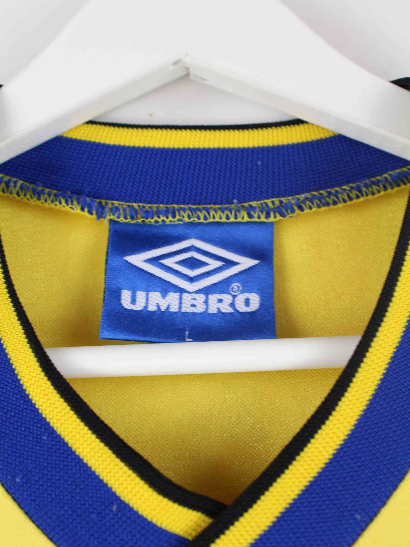 Umbro 90s Vintage Pattern Langarm Trikot Gelb L (detail image 2)