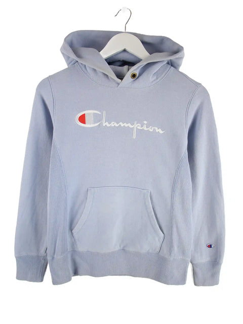 Champion Damen Reverse Weave Big Logo Hoodie Blau S