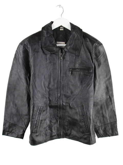 Vintage Damen 90s Leder Jacke Schwarz M