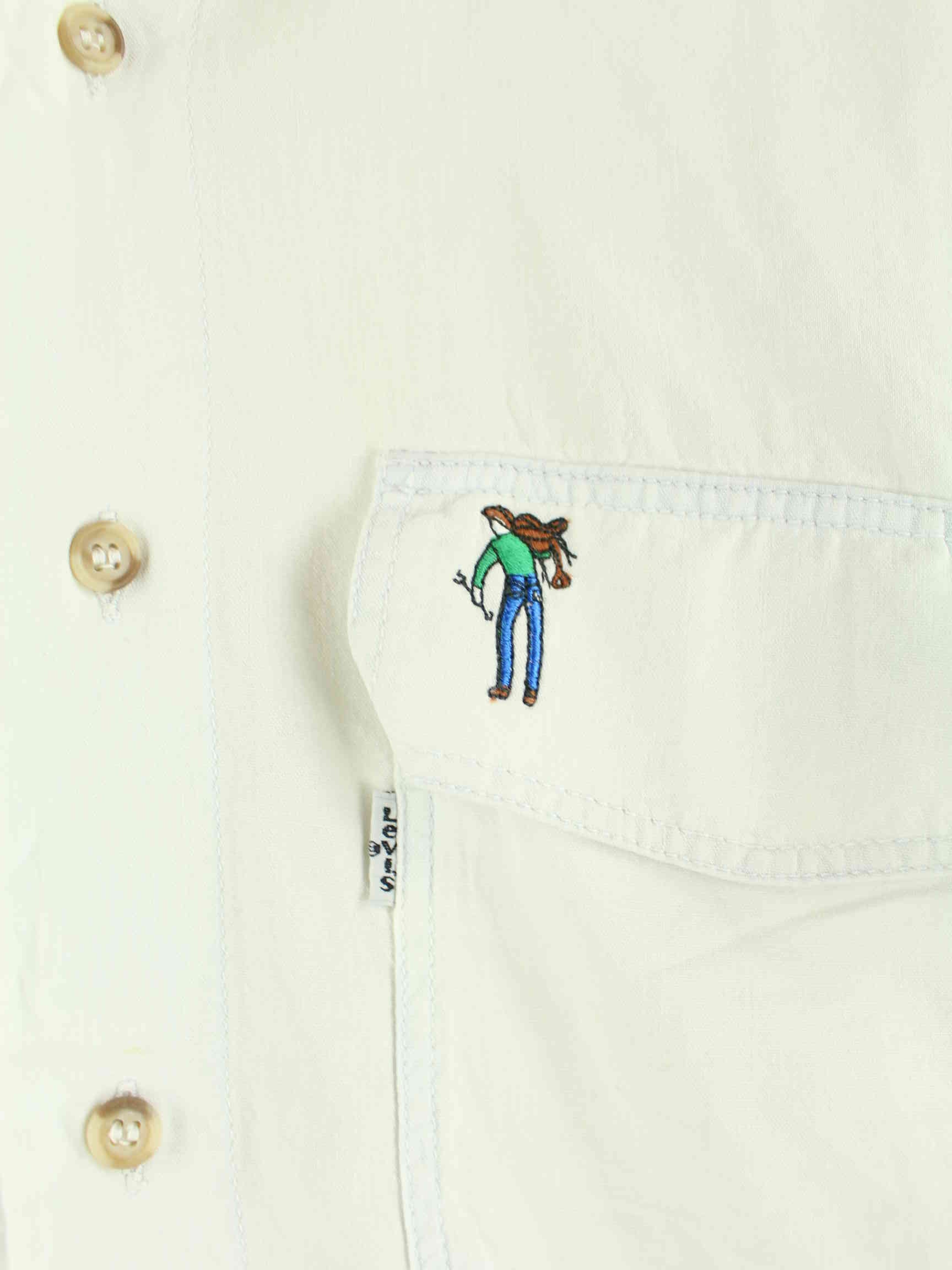 Levi's 90s Vintage Embroidered White Tab Hemd Weiß L (detail image 2)