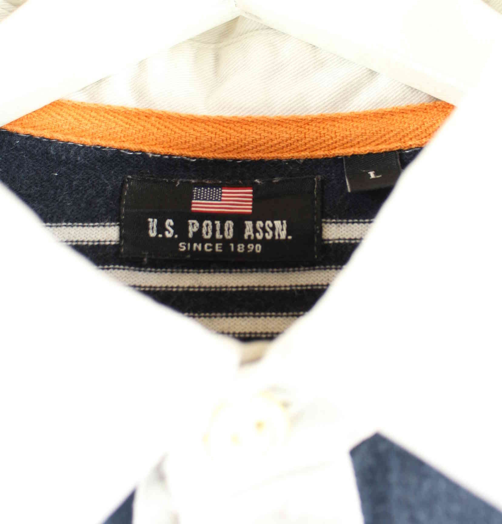 U.S. Polo ASSN. y2k Striped Polo Sweater Blau L (detail image 2)