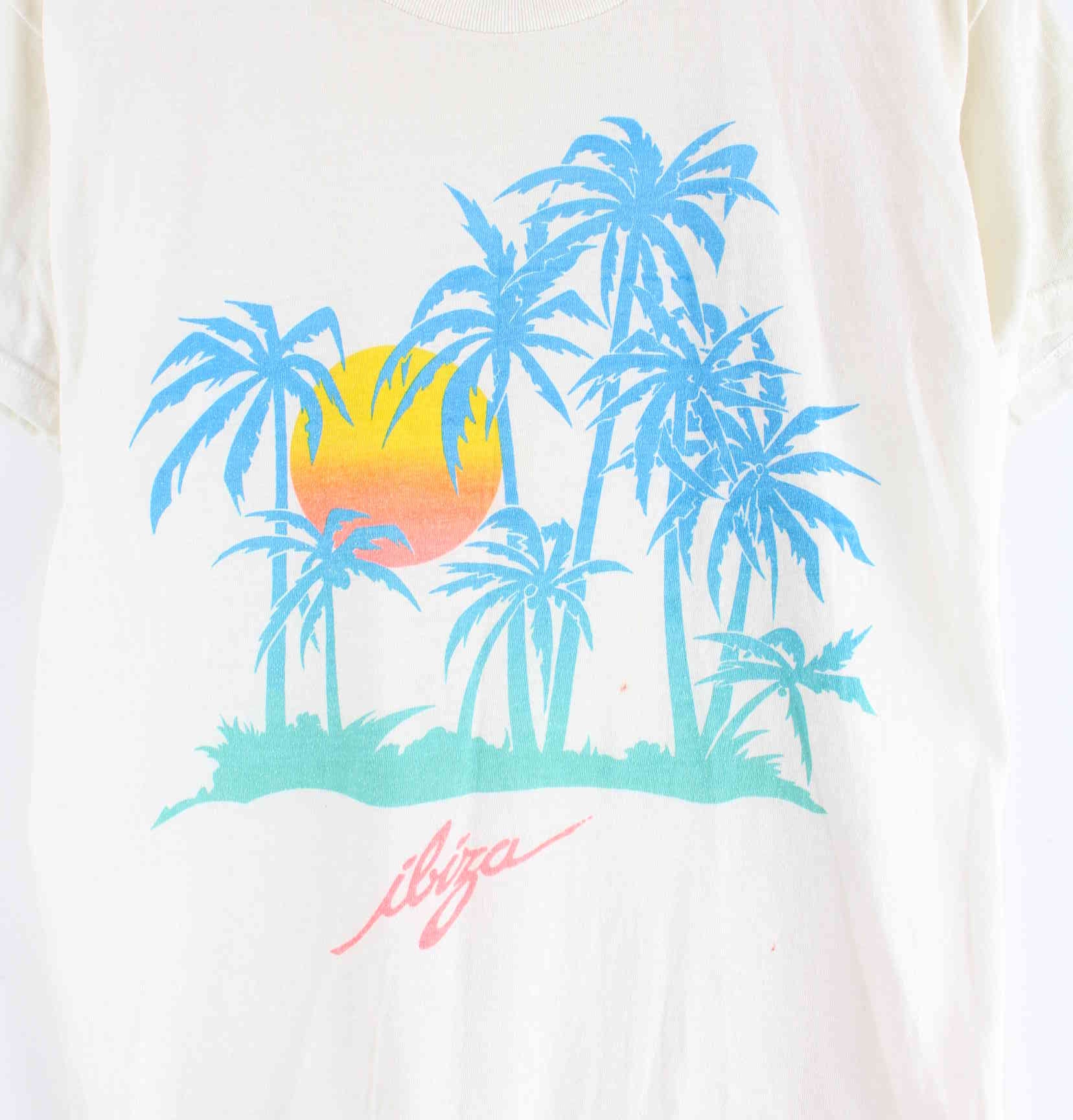 Vintage Ibiza Print T-Shirt Beige S (detail image 1)